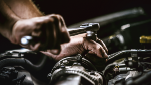 Mechanic repairing a transmission in Chicago
